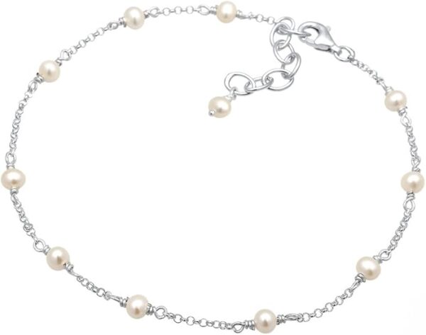 Elli Fußschmuck Damen Fußkettchen Elegant mit Süßwasserperlen in 925 Sterling Silber – Image 4