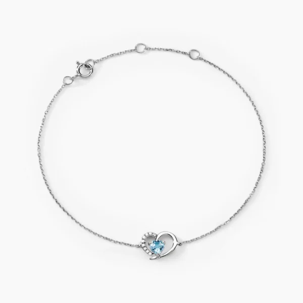 Bracelet Eliana Or Blanc Topaze Et Oxyde De Zirconium