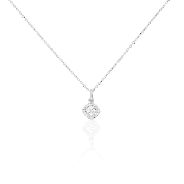 Collier Justina Argent Blanc Oxyde De Zirconium