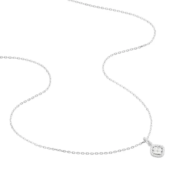 Collier Justina Argent Blanc Oxyde De Zirconium – Image 3