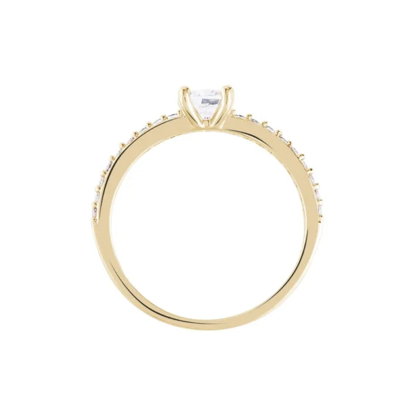 Bague Solitaire Mireilla Plaqué Or Jaune Oxyde De Zirconium – Image 4